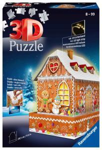 Ravensburger 3D Puzzle Lebkuchenhaus Copyright: Ravensburger Verlag 3D Puzzle Lebkuchenhaus bei Nacht, aus 216 Puzzle- sowie 41 Zubehörteilen Ravensburger