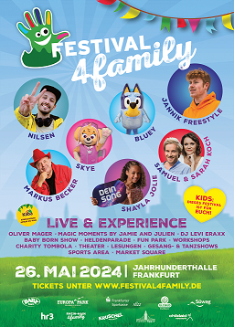 Festival4Family_Festivalposter 2024/ Logo Festival4Family (Bildmaterial: © Four Little Monkeys GmbH,