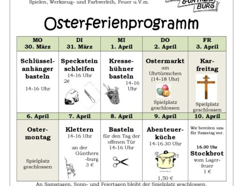 Osterferienprogramm Abenteuerspielplatz Günthersburg